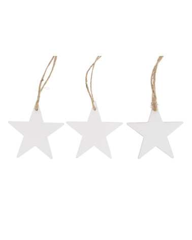 ESTRELLA MADERA BLANCA 7X7 CM 10 PZS