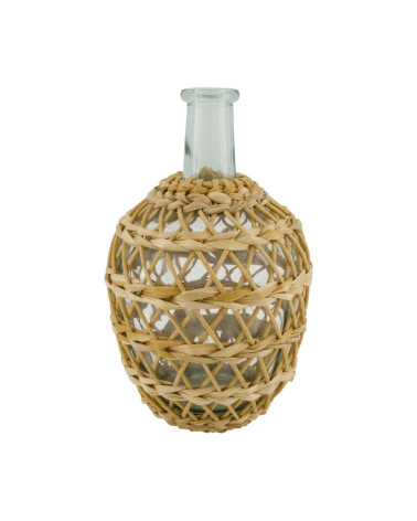 BOTELLA CRISTAL CON RATTAN D20.5X31.5 CM