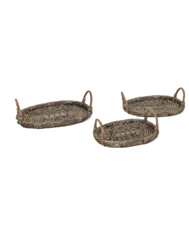 BANDEJA RATTAN OVAL ASAS 35X25X3 CM