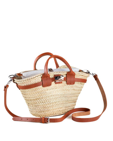 BOLSO PALMA CIERRE METAL DOBLE ASA 6 VUELTAS 40X22 CM