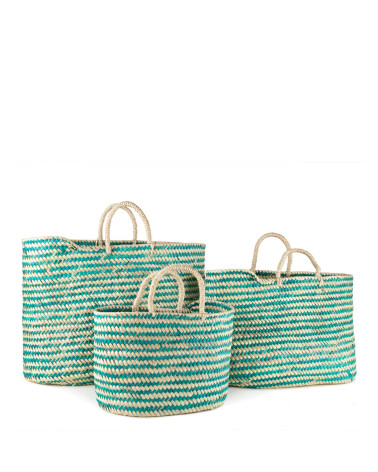 BOLSO PALMA COLOR VERDE SET3 50X21X33 CM