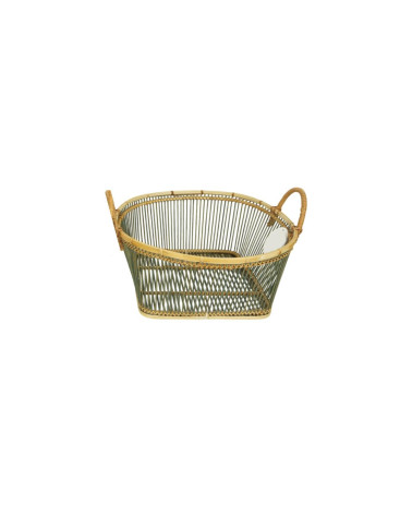 CESTA BAMBÚ MEDULA AZUL D45/33X33X20 CM