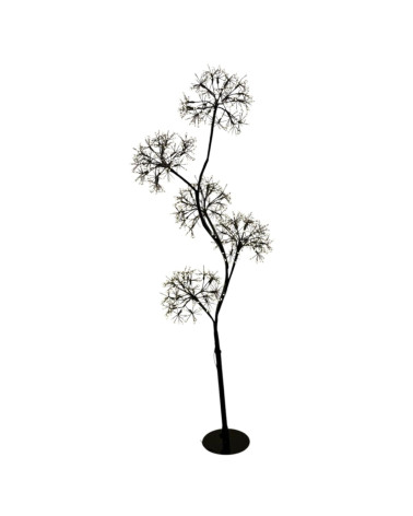 ARBOL 5 ESFERAS LUZ MARRON D45X120 CM