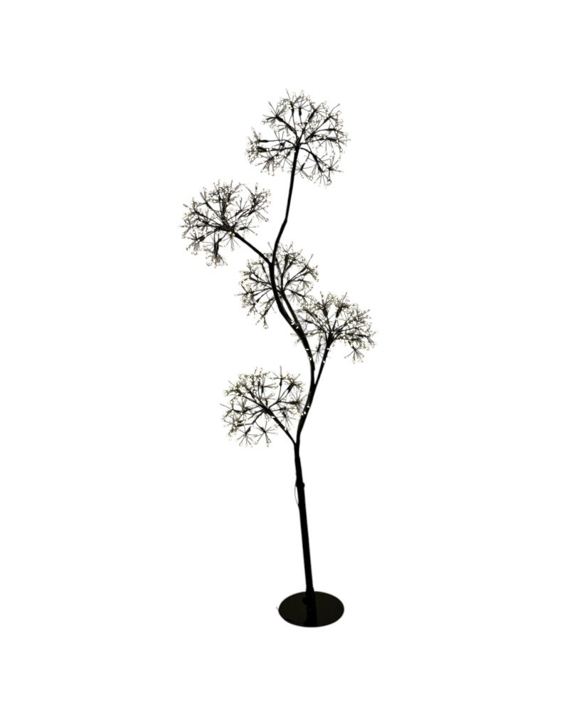 ARBOL 5 ESFERAS LUZ MARRON D45X120 CM