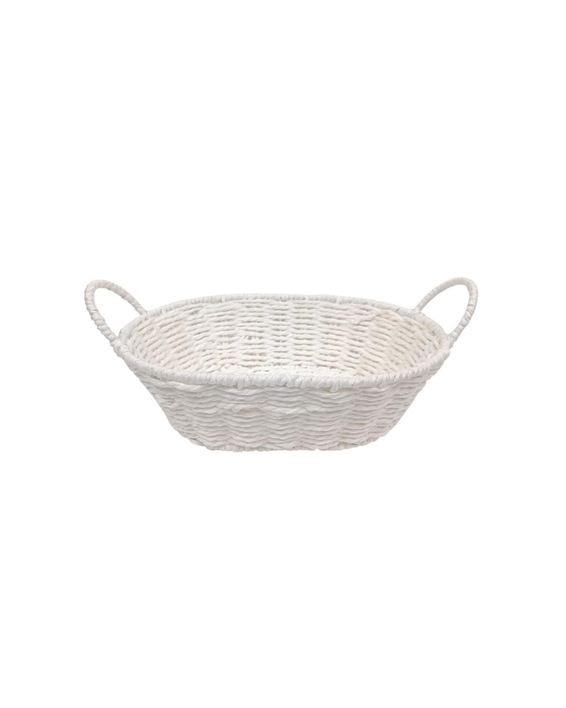 CESTA CUERDA OVAL BLANCA 30X22X13 CM