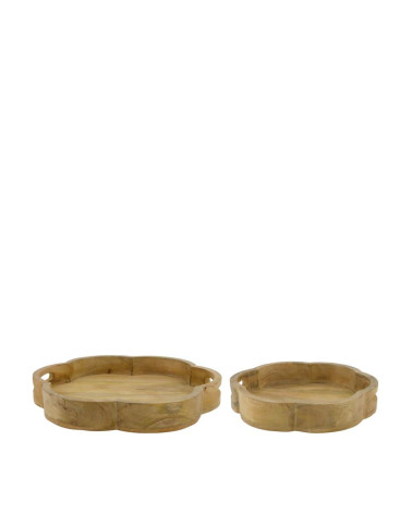 BANDEJAS MADERA MANGO ASA D38X5 CM SET2