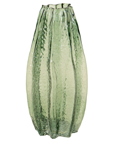 JARRÓN CRITAL VERDE D12X30 CM