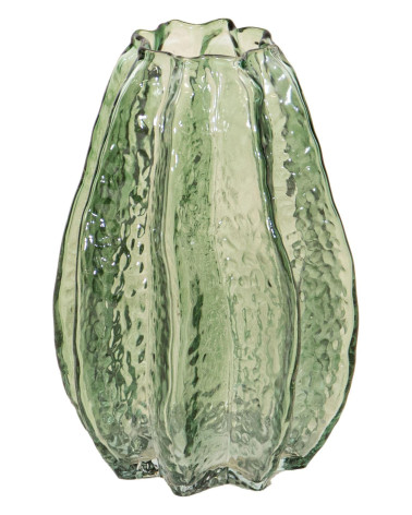 JARRÓN CRISTAL VERDE D14X20.5 CM