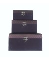 CAJAS  POLIPIEL MORADA SET 3 23.5X17X11.5 CM