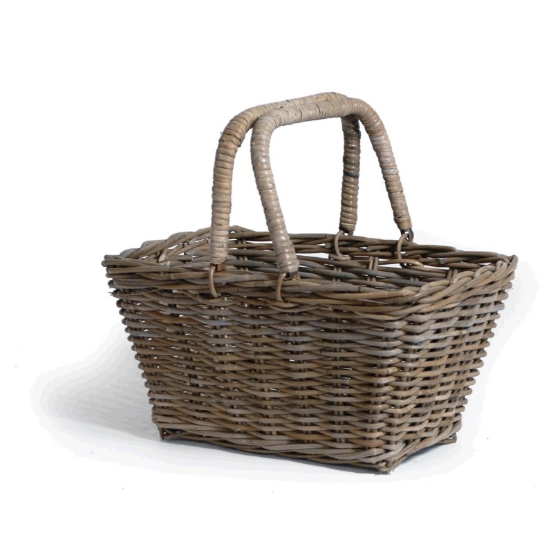 CESTA RATTAN ASAS PLEGABLES 46X33X24 CM