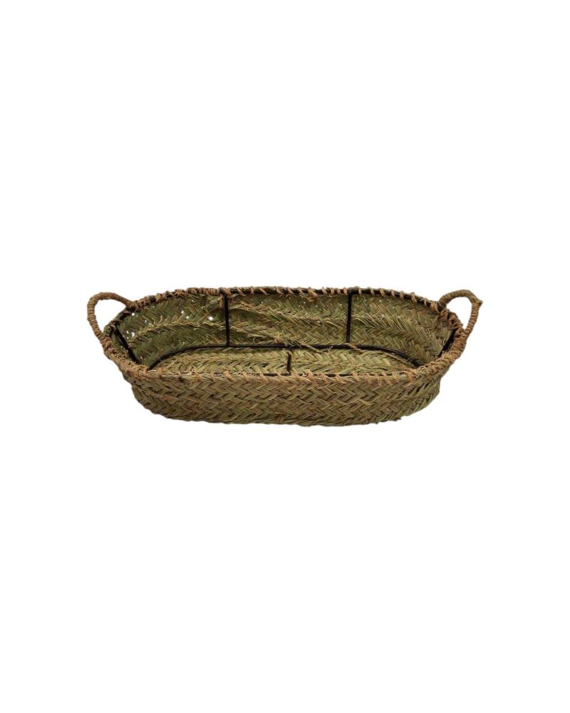 CESTA ESPARTO METAL OVAL 53X27X11 CM