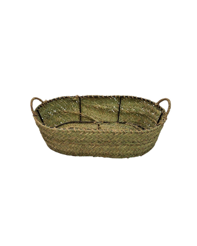 CESTA ESPARTO METAL OVAL 58X33X17 CM