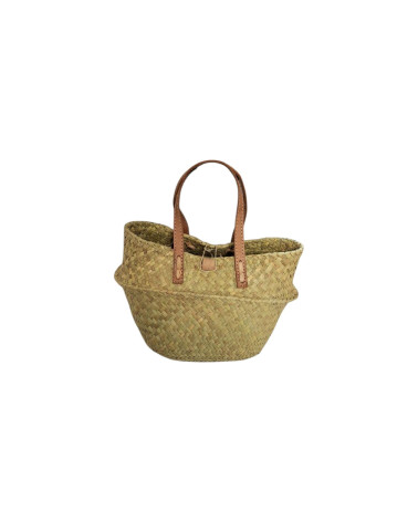 BOLSOS PANDAN REDONDO ASA PIEL D20X16 CM