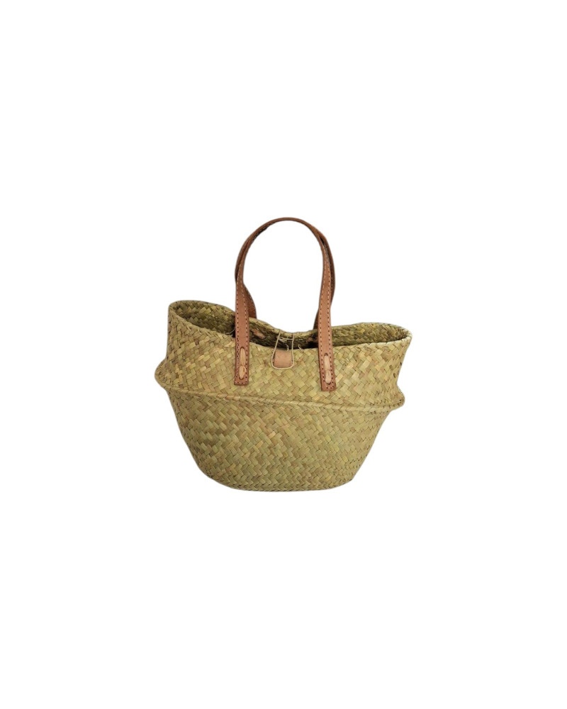 BOLSOS PANDAN REDONDO ASA PIEL D20X16 CM