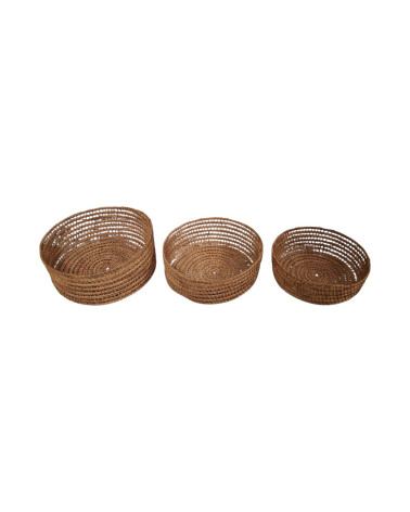 CESTA SEAGRASS CALADA SET3 D24X10 CM
