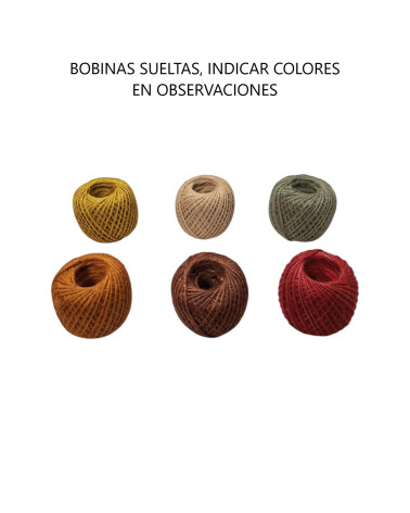 BOBINA CORDEL YUTE COLORES 1.5 MM 100 GR SURTIDOS
