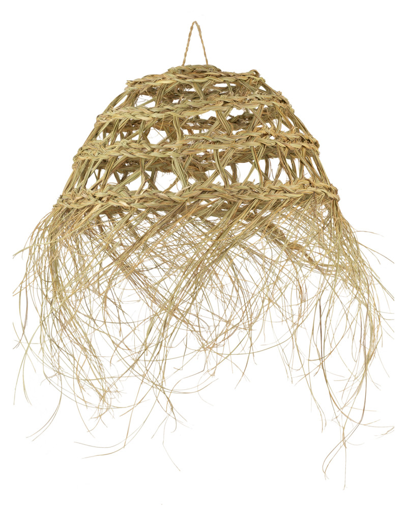 LÁMPARA ESPARTO REDONDA CALADA D60X40 CM