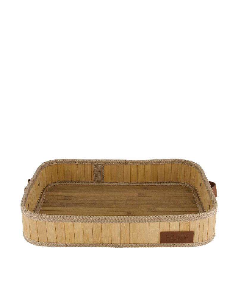 BANDEJA BAMBÚ RECTANGULAR 37X26X7 CM