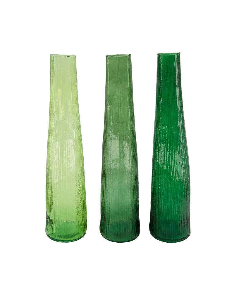 BOTELLA CRISTAL VERDE 9X9X40 CM SURT