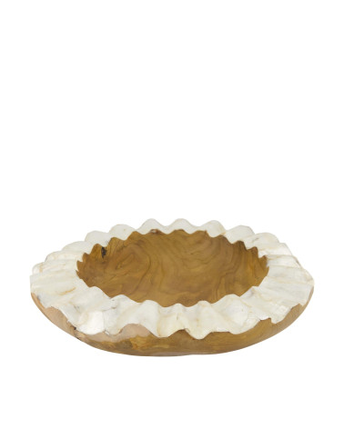 BOWL MADERA TEKA ESMALTADO 38X38X8 CM