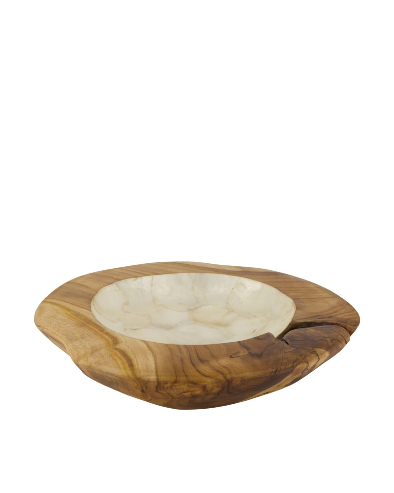 BOWL MADERA TEKA ESMALTADO 40X40X7 CM