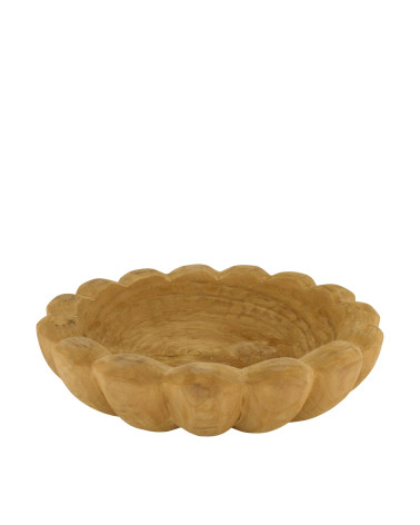 BOWL MADERA TEKA GRABADA D38X10 CM