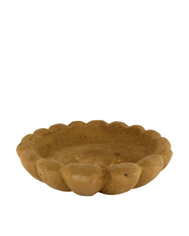 BOWL MADERA TEKA GRABADA D48X12 CM