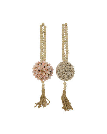 COLGANTE MACRAMÉ CONCHAS 12.5X2X50 CM SURT