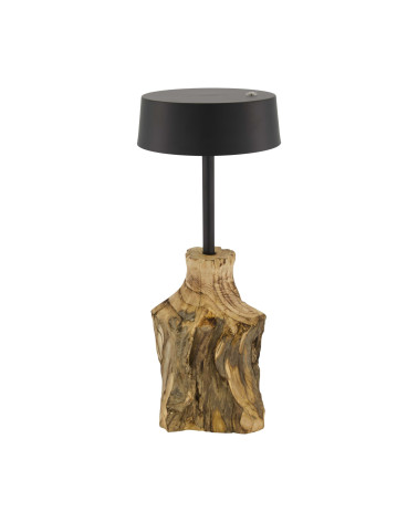 LÁMPARA MESITA MADERA METAL 15X15X41 CM