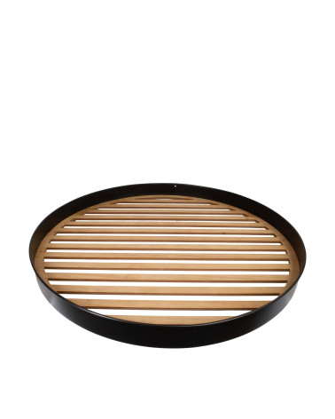 PLATO METAL LÁMINAS MADERA D118X10 CM