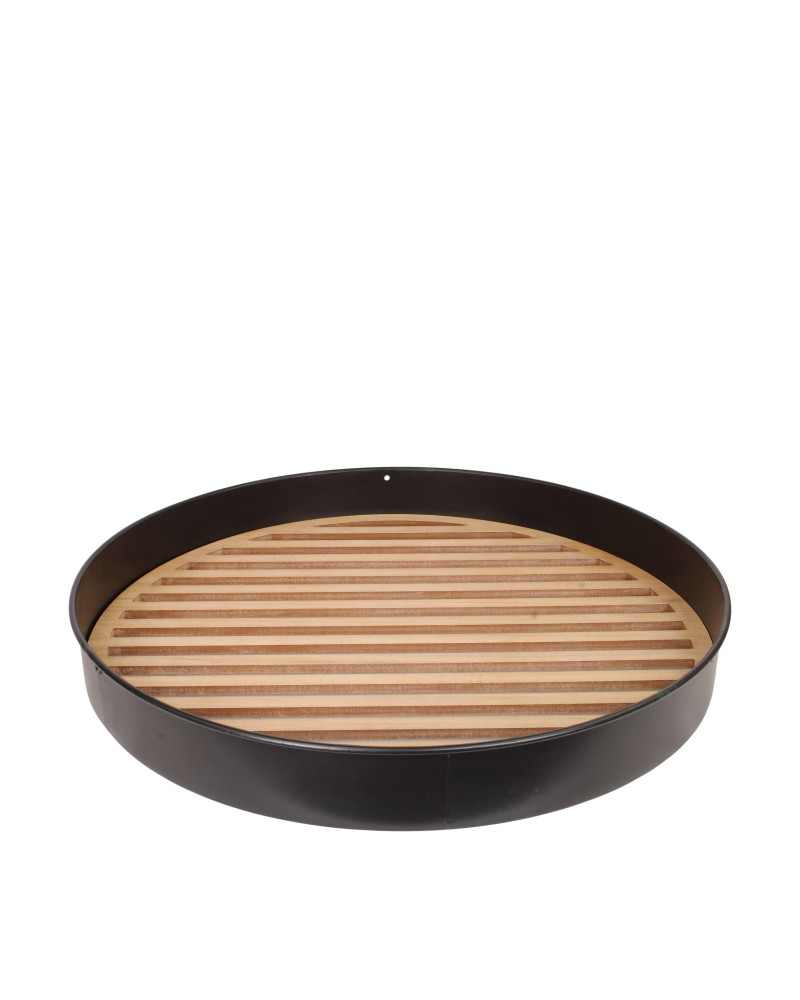 PLATO METAL LÁMINAS MADERA D78X9 CM SURT