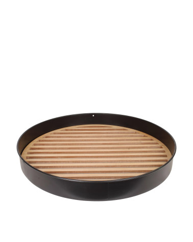 PLATO METAL LÁMINAS MADERA D78X9 CM SURT