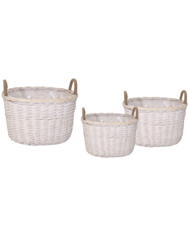 CESTA MIMBRE BLANCA OVAL  45X36X30 CM