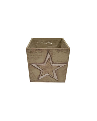 CAJÓN MADERA ESTRELLA 18x18x18cm