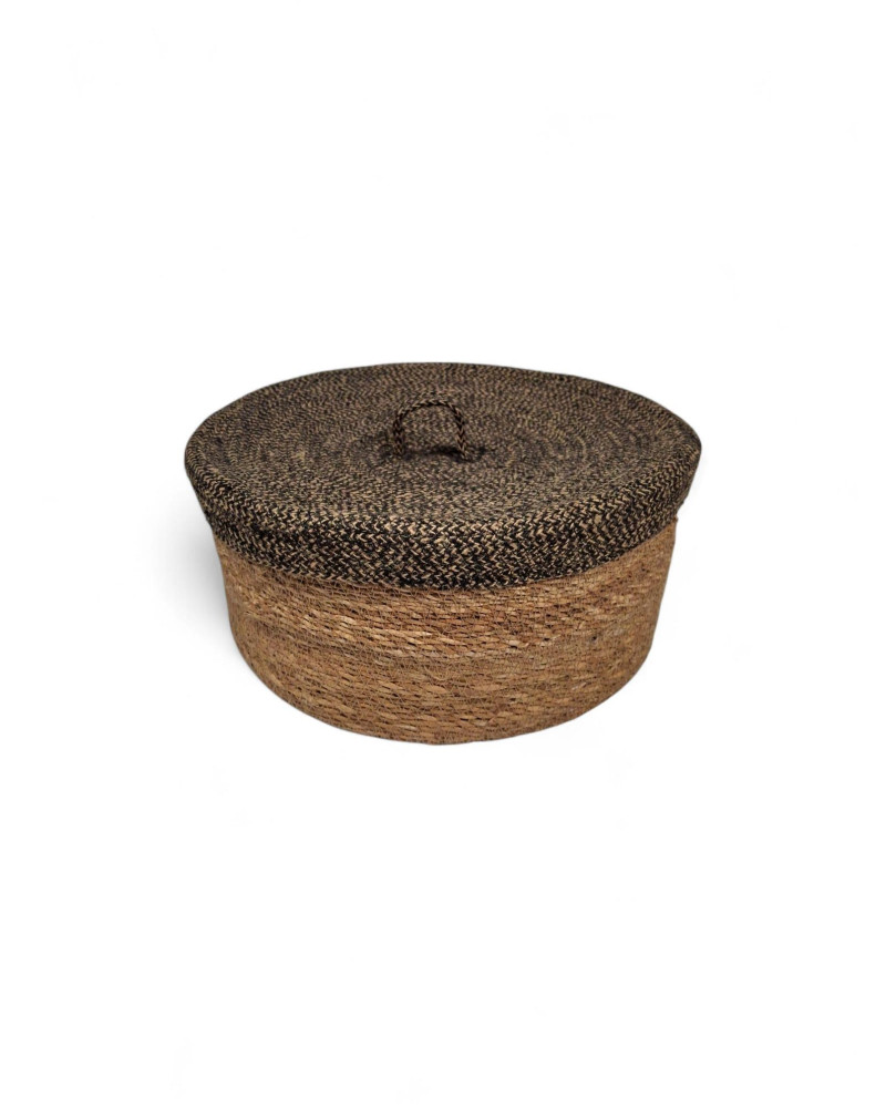 CESTA SEAGRASS CON TAPA D39X19 CM