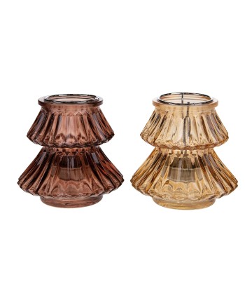 PORTAVELAS ARBOL CRISTAL 10.8x10.8x10.5 CM 1 PZ