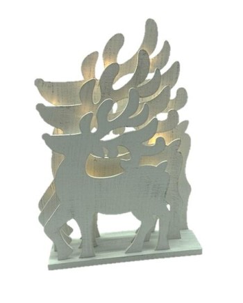 RENOS MADERA BLANCA LUCES 27X5X35 CM