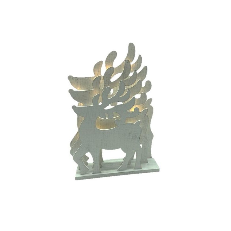 RENOS MADERA BLANCA LUCES 27X5X35 CM