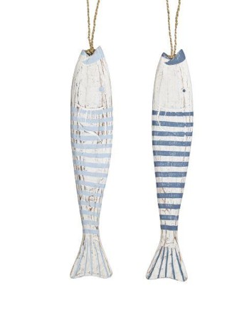 COLGANTE PEZ MADERA SURTIDOS AZUL 58X10X3 CM