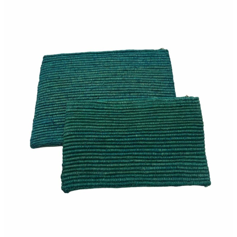 CARTERA RAFIA TURQUESA 27X33 CM