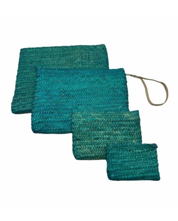 CARTERA PALMA AZUL L 30X22 CM