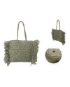 BOLSO CROCHÉ FLECOS VERDE KAKI 27/40X29/50 CM