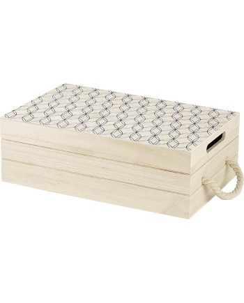 CAJA MADERA TAPA BANDEJA 40X25X16