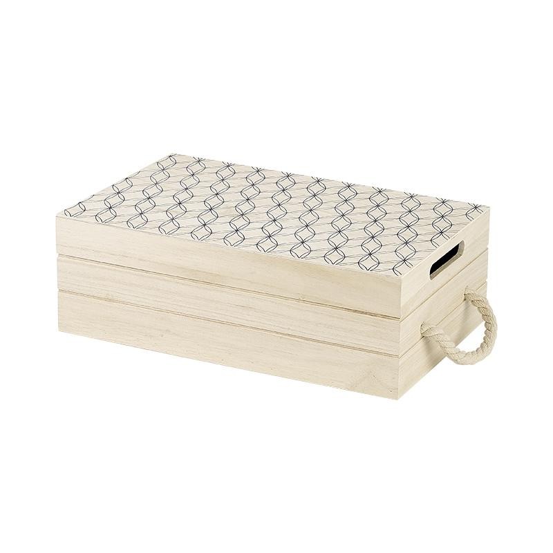 CAJA MADERA TAPA BANDEJA 40X25X16