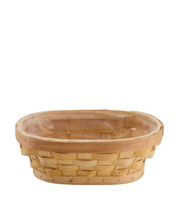 MACETERO MADERA OVAL 30X21,5X11 CM