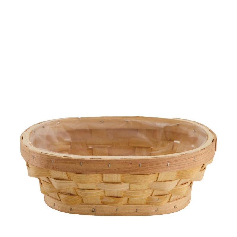 MACETERO MADERA OVAL 30X21,5X11 CM