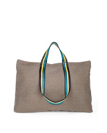 BOLSO ALGODÓN DOBLE ASA MARRÓN 56X14X38 CM