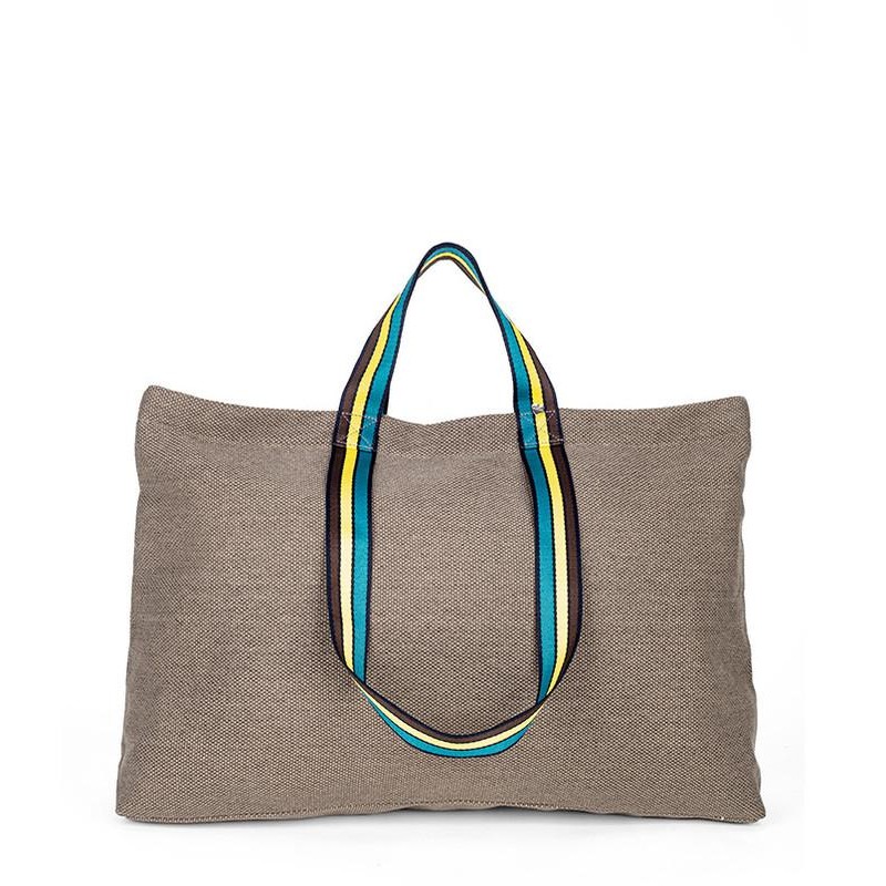 BOLSO ALGODÓN DOBLE ASA MARRÓN 56X14X38 CM