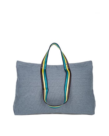 BOLSO ALGODÓN DOBLE ASA AZUL 56X14X38 CM