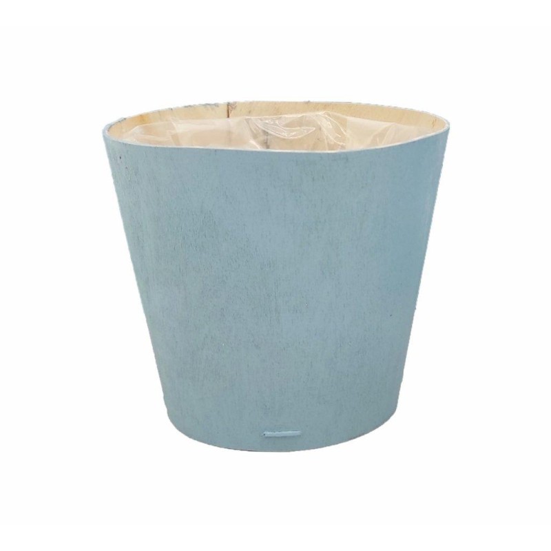 MACETERO MADERA D17X15 CM AZUL